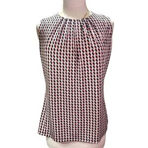 Calvin Klein Blouse Size L Modern Women's Geometric Corporate Chic Sleeveless